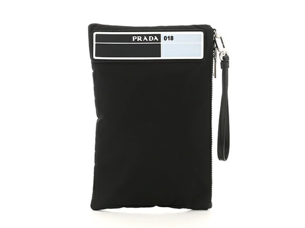 Prada Clutch Bag Silver Black